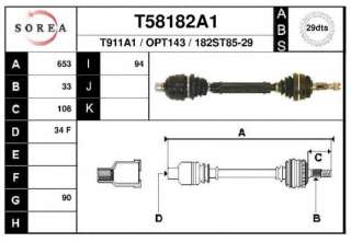 Półoś napędowa/wał napędowy EAI T58182A1