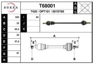 Półoś napędowa/wał napędowy EAI T68001