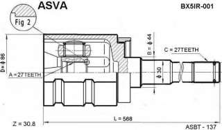 Przegub napędowy ASVA BX5IR-001