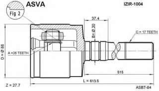 Przegub napędowy ASVA ISIR-1004
