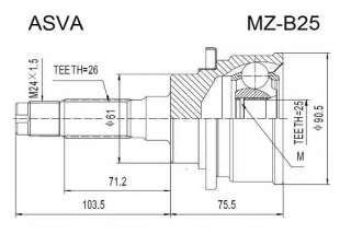 Przegub napędowy ASVA MZ-B25